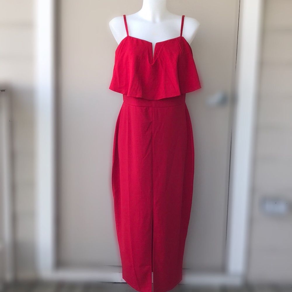 Forever 21 Special Occassion Red Midi Party Dress